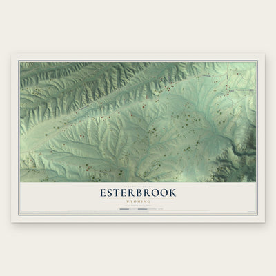 Esterbrook, Wyoming map print, the full design
