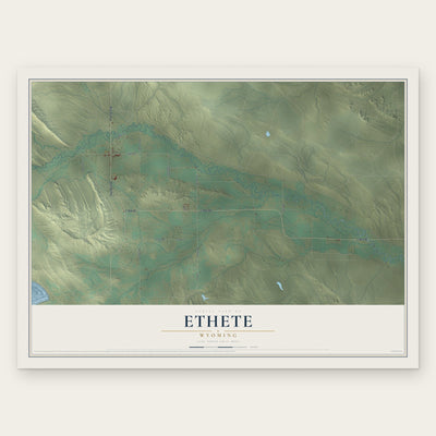 Ethete, Wyoming map print, the full design