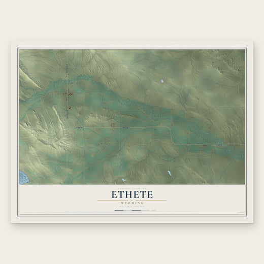 Ethete, Wyoming map print, the full design
