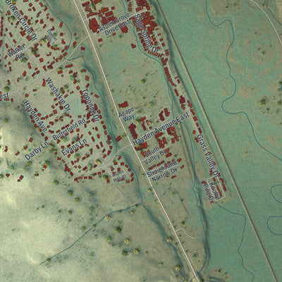 Second close-up of the map of Evanston, Wyoming print showing more streets and buildings