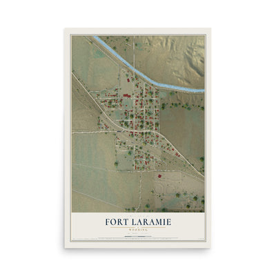 Map of Fort Laramie, Wyoming, 12 x 18 inch unframed archival matte print