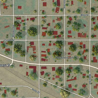 Close-up of the map of Fort Laramie, Wyoming print showing street and building detail
