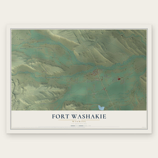 Fort Washakie, Wyoming map print, the full design