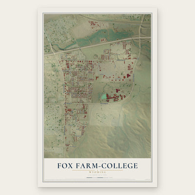 Fox Farm-College, Wyoming map print, the full design