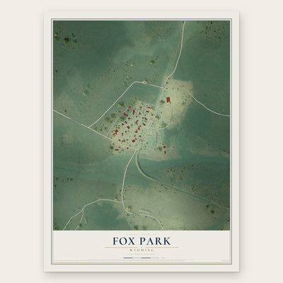 Fox Park, Wyoming map print, the full design