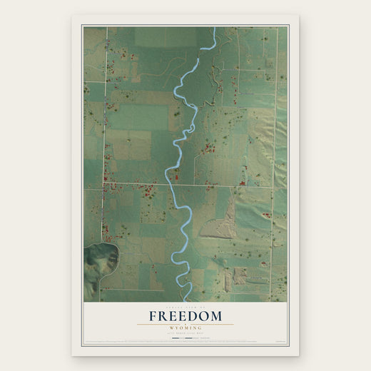 Freedom, Wyoming map print, the full design