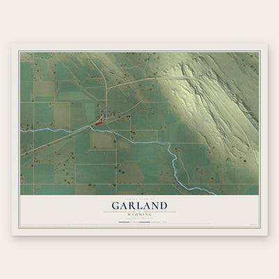 Garland, Wyoming map print, the full design