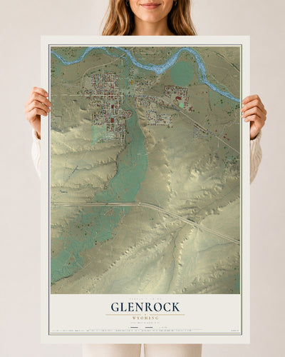 Map of Glenrock, Wyoming, 24 x 36 inch unframed archival matte print