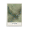 Map of Granger, Wyoming, 12 x 18 inch unframed archival matte print