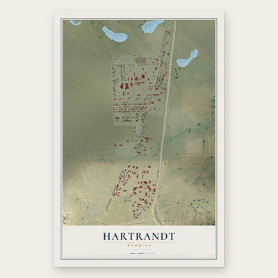 Hartrandt, Wyoming map print, the full design