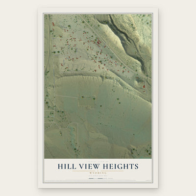 Hill View Heights, Wyoming map print, the full design