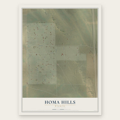 Homa Hills, Wyoming map print, the full design