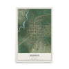 Map of Hudson, Wyoming, 12 x 18 inch unframed archival matte print