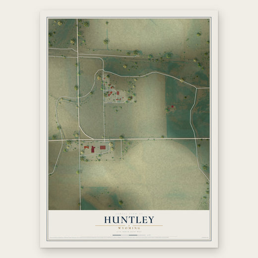Huntley, Wyoming map print, the full design