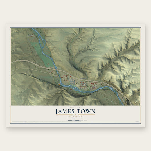 James Town, Wyoming map print, the full design