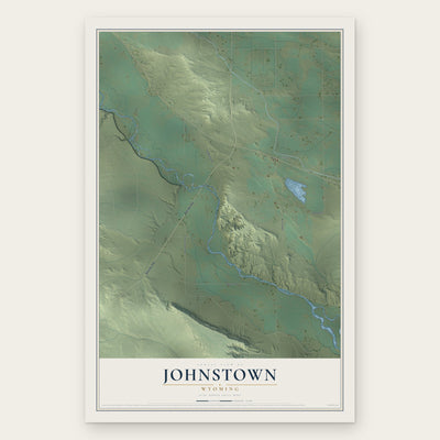Johnstown, Wyoming map print, the full design
