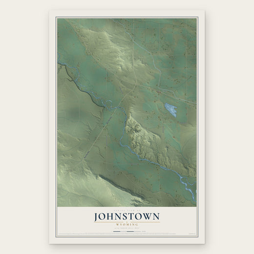 Johnstown, Wyoming map print, the full design