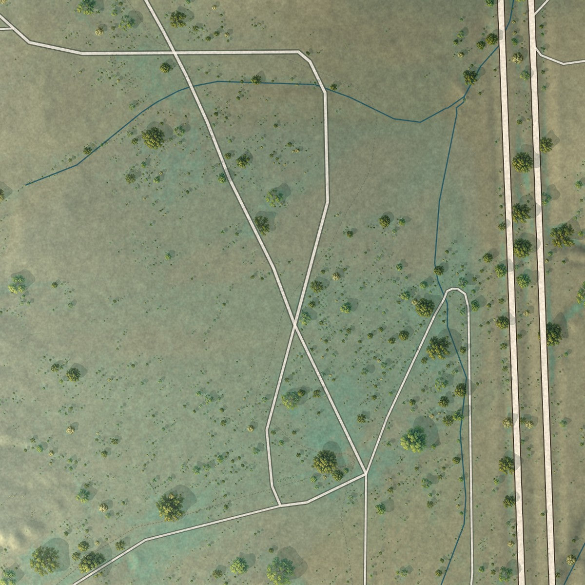 Second close-up of the map of Kaycee, Wyoming print showing more streets and buildings