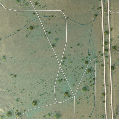 Second close-up of the map of Kaycee, Wyoming print showing more streets and buildings