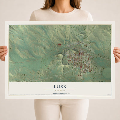 Map of Lusk, Wyoming, 18 x 24 inch unframed archival matte print