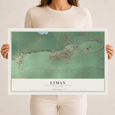 Map of Lyman, Wyoming, 12 x 18 inch unframed archival matte print