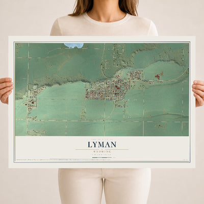 Map of Lyman, Wyoming, 18 x 24 inch unframed archival matte print