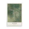 Map of Manville, Wyoming, 12 x 18 inch unframed archival matte print