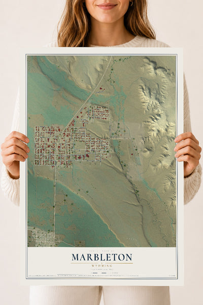 Map of Marbleton, Wyoming, 18 x 24 inch unframed archival matte print