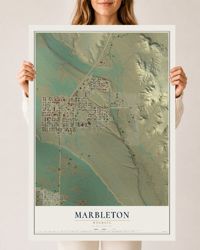 Map of Marbleton, Wyoming, 24 x 36 inch unframed archival matte print