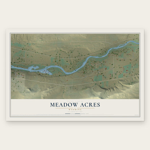 Meadow Acres, Wyoming map print, the full design