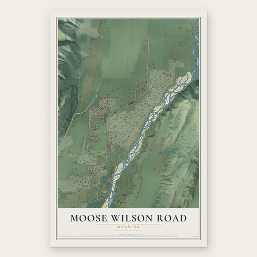 Moose Wilson Road, Wyoming map print, the full design
