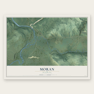 Moran, Wyoming map print, the full design