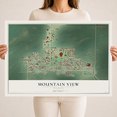 Map of Mountain View, Wyoming, 18 x 24 inch unframed archival matte print