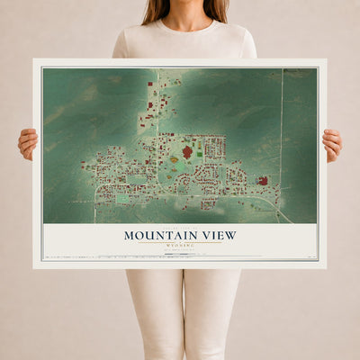 Map of Mountain View, Wyoming, 24 x 36 inch unframed archival matte print