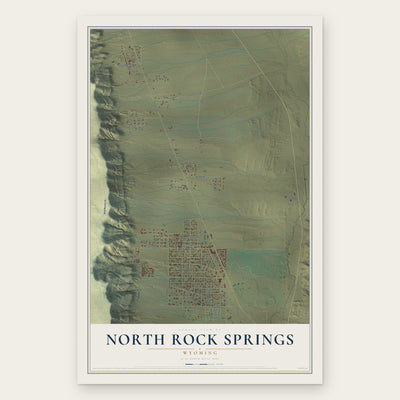 North Rock Springs, Wyoming map print, the full design