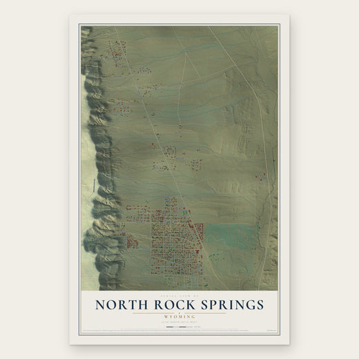 North Rock Springs, Wyoming map print, the full design
