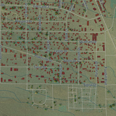Close-up of the map of North Rock Springs, Wyoming print showing street and building detail