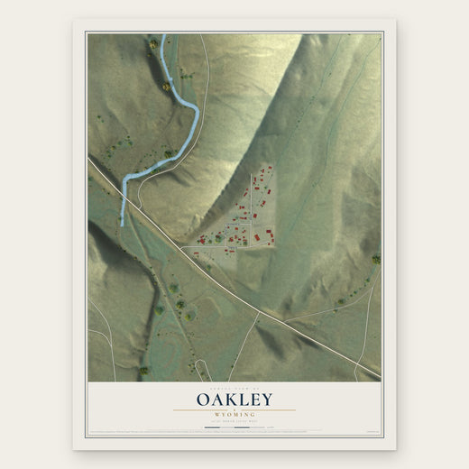 Oakley, Wyoming map print, the full design