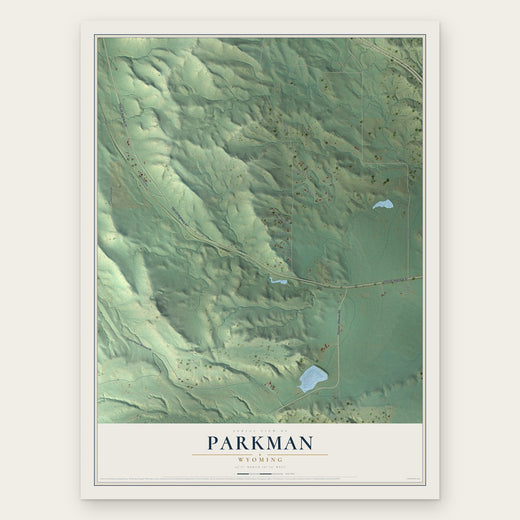 Parkman, Wyoming map print, the full design