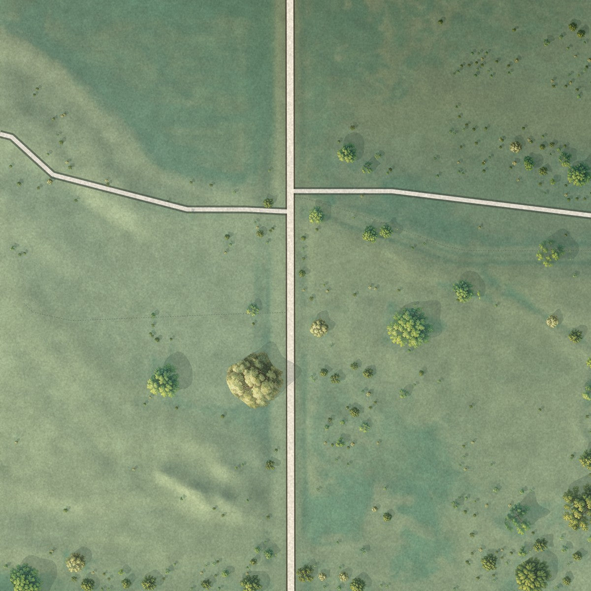 Second close-up of the map of Pavillion, Wyoming print showing more streets and buildings