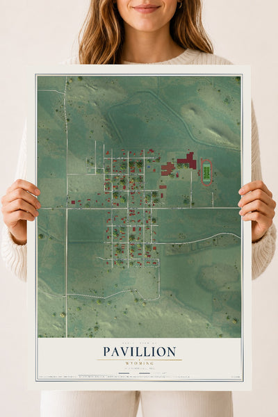 Map of Pavillion, Wyoming, 18 x 24 inch unframed archival matte print