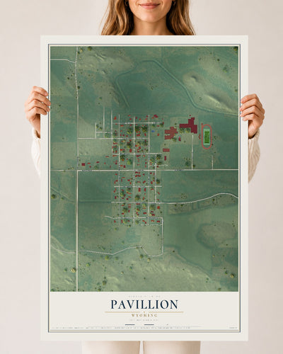 Map of Pavillion, Wyoming, 24 x 36 inch unframed archival matte print