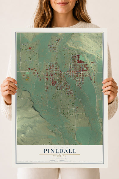 Map of Pinedale, Wyoming, 18 x 24 inch unframed archival matte print