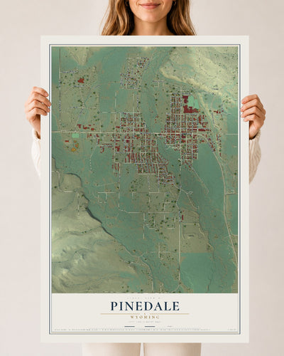 Map of Pinedale, Wyoming, 24 x 36 inch unframed archival matte print