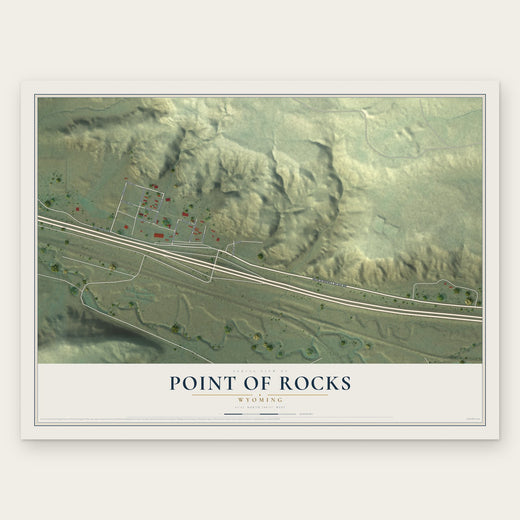 Point of Rocks, Wyoming map print, the full design