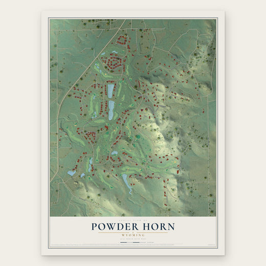 Powder Horn, Wyoming map print, the full design
