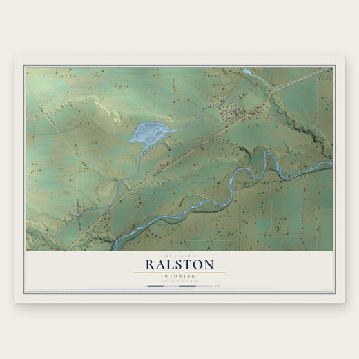 Ralston, Wyoming map print, the full design