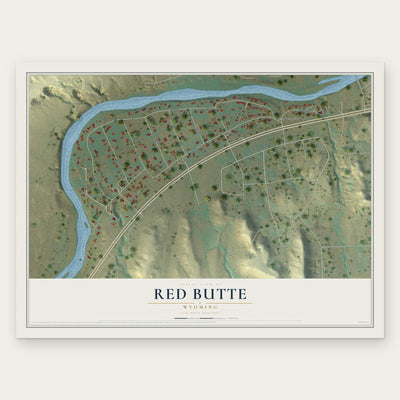Red Butte, Wyoming map print, the full design