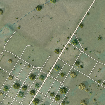 Second close-up of the map of Riverside, Wyoming print showing more streets and buildings