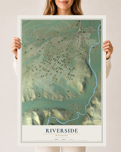 Map of Riverside, Wyoming, 24 x 36 inch unframed archival matte print